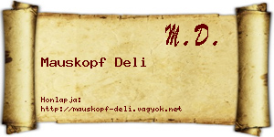 Mauskopf Deli névjegykártya
